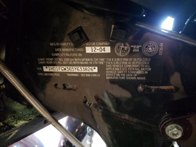 1HD1FCW365Y633826 - 2005 HARLEY-DAVIDSON FLHTCUI  照片 10