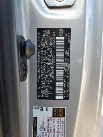 JTKJF5C79D3057741 - 2013 TOYOTA SCION TC SILVER photo 10