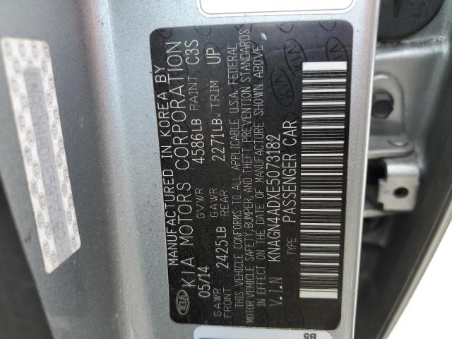 KNAGN4ADXE5073182 - 2014 KIA OPTIMA HYB SILVER photo 10