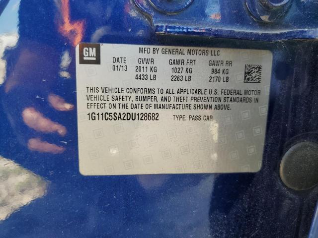 1G11C5SA2DU128682 - 2013 CHEVROLET MALIBU 1LT 蓝色 照片 10