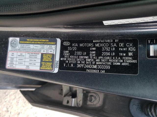 3KPF24AD0ME303399 - 2021 KIA FORTE FE CHARCOAL photo 10