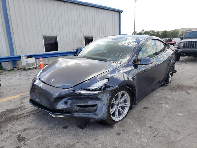5YJYGAEE1MF239508 - 2021 TESLA MODEL Y رمادي صورة 2