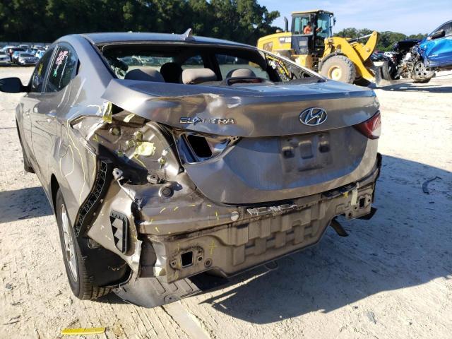 5NPDH4AE9EH518484 - 2014 HYUNDAI ELANTRA GRAY photo 9