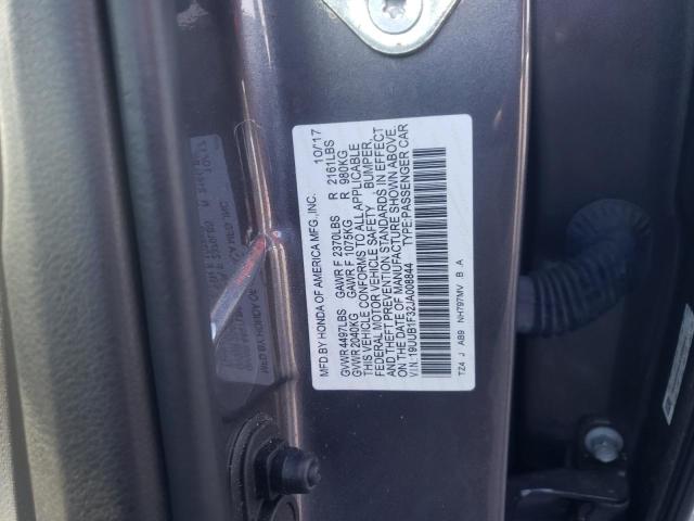 19UUB1F32JA008844 - 2018 ACURA TLX رمادي صورة 10