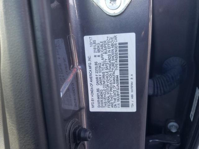 19UUB1F32JA008844 - 2018 ACURA TLX GRAY photo 10