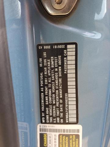 WVWBA71F79V002233 - 2009 VOLKSWAGEN EOS KOMFOR 蓝色 照片 10