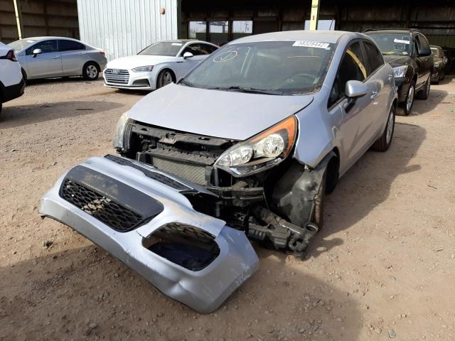 KNADN5A35D6282063 - 2013 KIA RIO EX SILVER photo 2