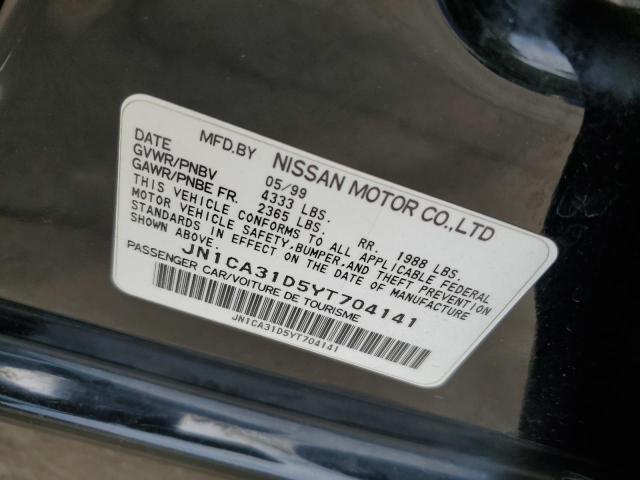 JN1CA31D5YT704141 - 2000 NISSAN MAXIMA GLE BLACK photo 10