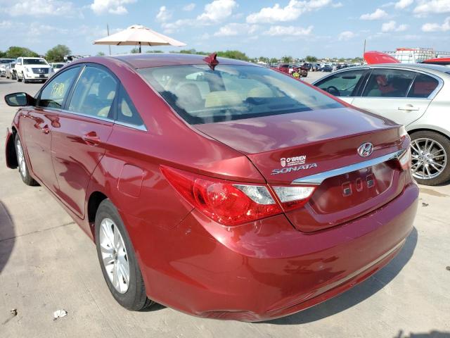 5NPEB4AC5CH341157 - 2012 HYUNDAI SONATA GLS RED photo 3