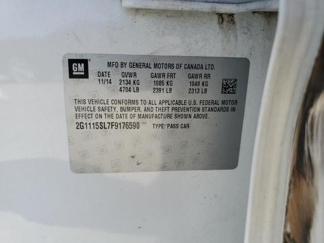 2G1115SL7F9176590 - 2015 CHEVROLET IMPALA LT 白色 照片 10