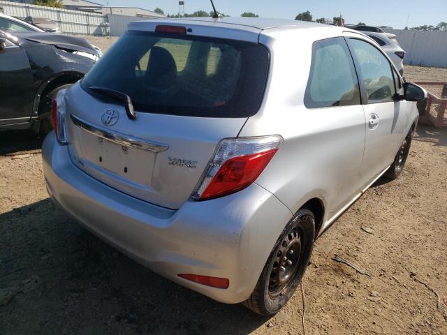 JTDJTUD30CD535270 - 2012 TOYOTA YARIS SILVER photo 4