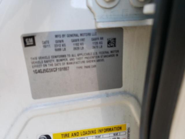 1G4GJ5G3XCF191867 - 2012 BUICK LACROSSE T WHITE photo 10