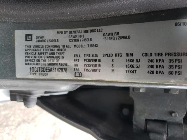 1GCJTCDE5A8142978 - 2010 CHEVROLET COLORADO L GRAY photo 10