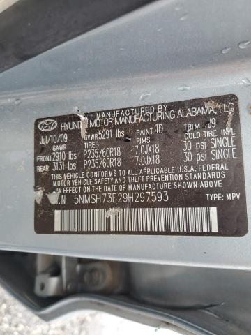 5NMSH73E29H297593 - 2009 HYUNDAI SANTA FE SE  photo 10