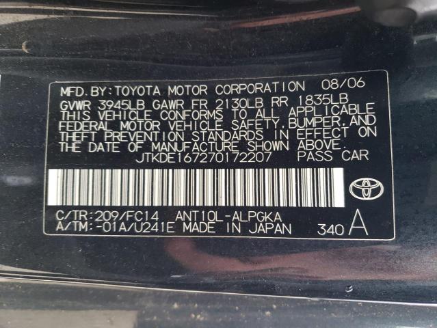 JTKDE167270172207 - 2007 TOYOTA SCION TC 黑色 照片 10