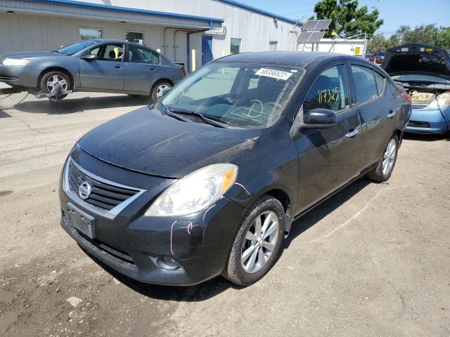 3N1CN7AP9EL829178 - 2014 NISSAN VERSA S BLACK photo 2