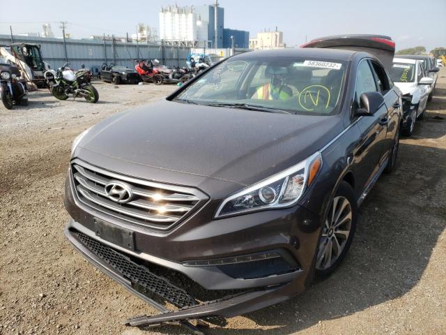 5NPE34AF3FH096788 - 2015 HYUNDAI SONATA SPO GRAY photo 2