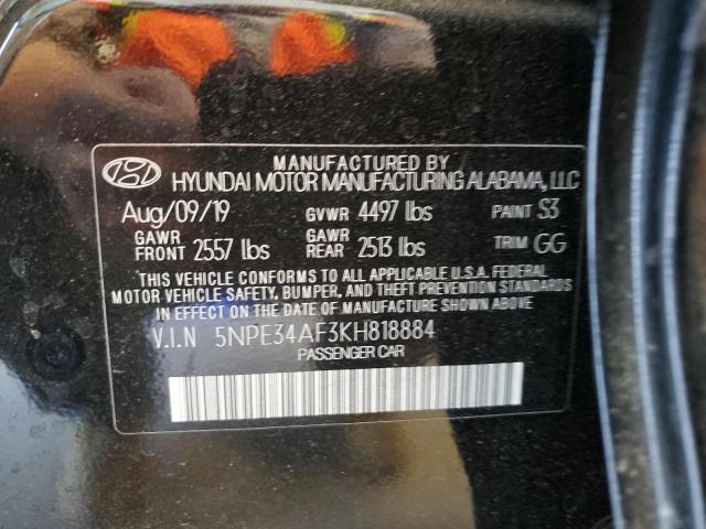 5NPE34AF3KH818884 - 2019 HYUNDAI SONATA LIMITED  photo 10