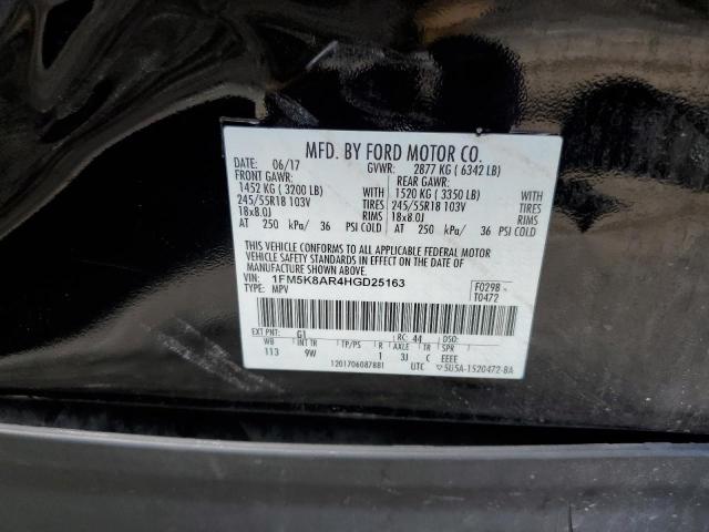 1FM5K8AR4HGD25163 - 2017 FORD EXPLORER POLICE INTERCEPTOR  photo 10