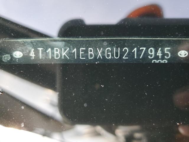 4T1BK1EBXGU217945 - 2016 TOYOTA AVALON XLE BLACK photo 10