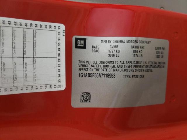 1G1AD5F56A7118953 - 2010 CHEVROLET COBALT 1LT RED photo 10