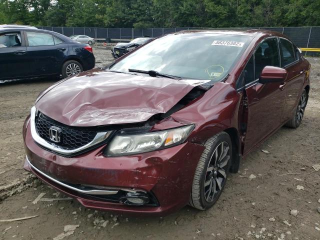 2HGFB2F92EH547913 - 2014 HONDA CIVIC EXL Bordo foto 2