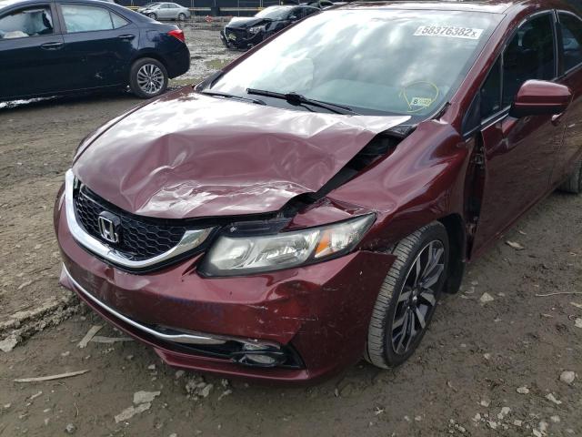 2HGFB2F92EH547913 - 2014 HONDA CIVIC EXL Bordo foto 9
