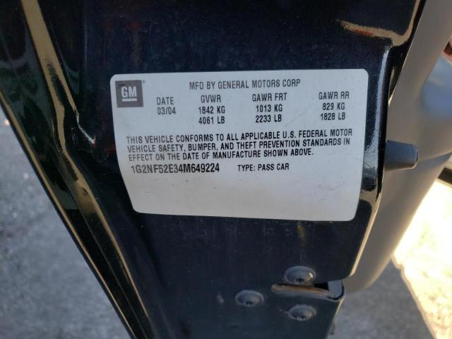 1G2NF52E34M649224 - 2004 PONTIAC GRAND AM S BLACK photo 10
