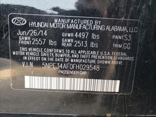 5NPE34AF0FH029548 - 2015 HYUNDAI SONATA SPO BLACK photo 10