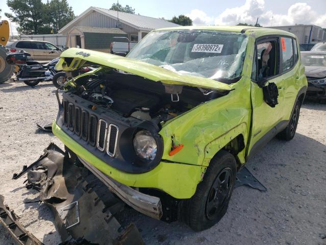 ZACCJBAB8HPG19358 - 2017 JEEP RENEGADE S GREEN photo 2