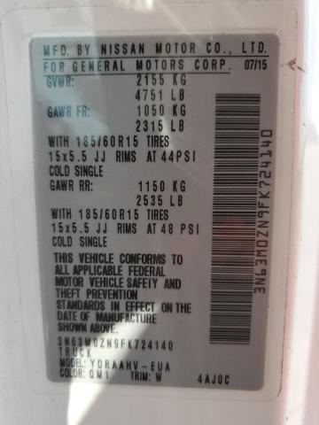 3N63M0ZN9FK724140 - 2015 CHEVROLET CITY EXPRE Ağ foto 10