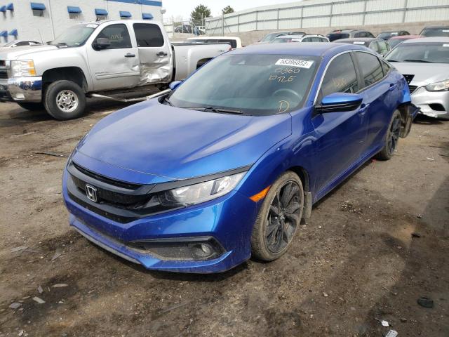 2HGFC2F8XLH594298 - 2020 HONDA CIVIC SPOR BLUE photo 2