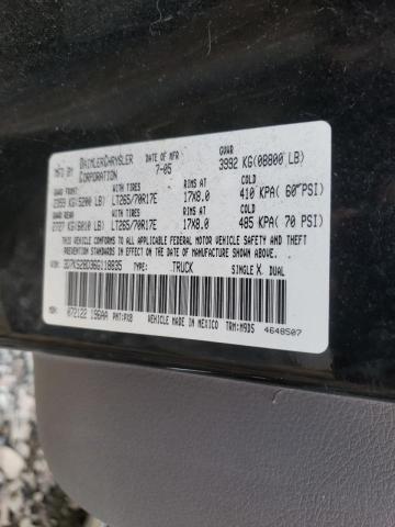 3D7KS28D36G118835 - 2006 DODGE RAM 2500 S BLACK photo 10