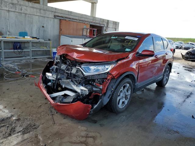 2HKRW2H88HH653962 - 2017 HONDA CR-V EXL RED photo 2