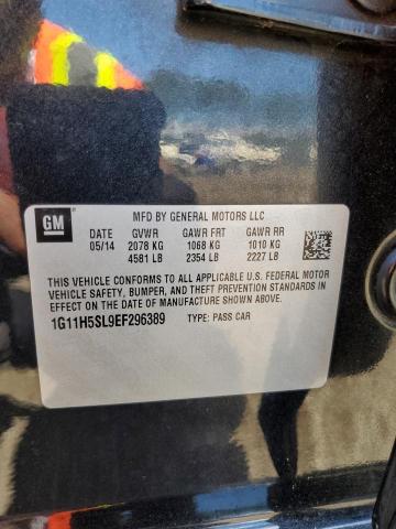 1G11H5SL9EF296389 - 2014 CHEVROLET MALIBU LTZ შავი ფოტო 10