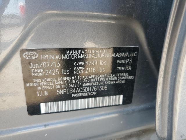 5NPEB4AC5DH761308 - 2013 HYUNDAI SONATA GLS BROWN photo 10