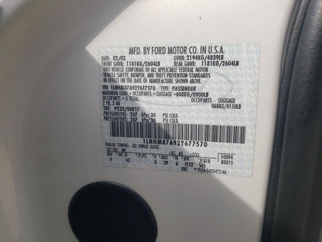1LNHM87A92Y677570 - 2002 LINCOLN LS 白色 照片 10