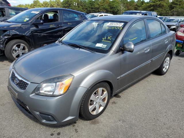 KNADH4A39B6868523 - 2011 KIA RIO BASE GRAY photo 2