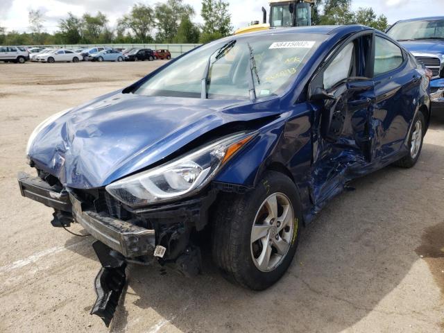 5NPDH4AE6FH565893 - 2015 TOYOTA ELANTRA BLUE photo 2