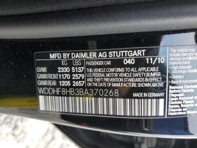 WDDHF8HB3BA370268 - 2011 MERCEDES-BENZ E 350 4MAT BLACK photo 10