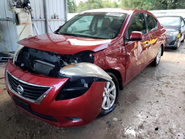 3N1CN7AP6EL844513 - 2014 NISSAN VERSA S RED photo 2