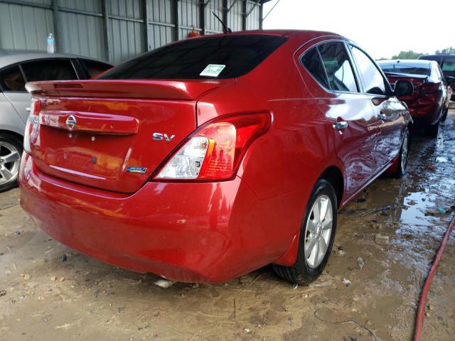 3N1CN7AP6EL844513 - 2014 NISSAN VERSA S RED photo 4