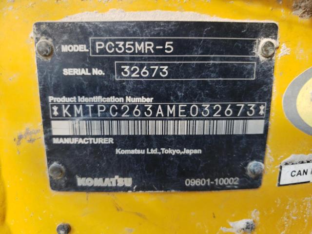 KMTPC263AME032673 - 2022 KOMATSU PC35MR-5 YELLOW photo 10