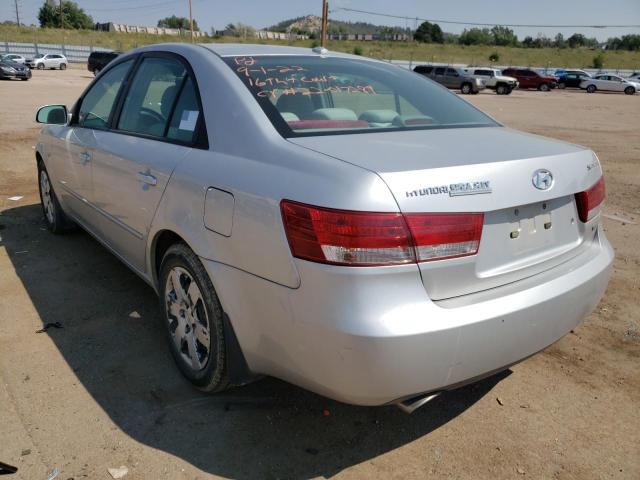 5NPET46F38H369952 - 2008 HYUNDAI SONATA GLS SILVER photo 3