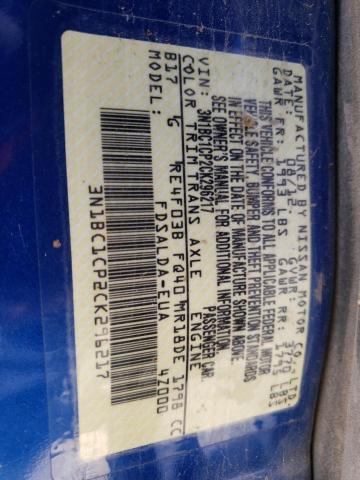 3N1BC1CP2CK296217 - 2012 NISSAN VERSA S BLUE photo 10