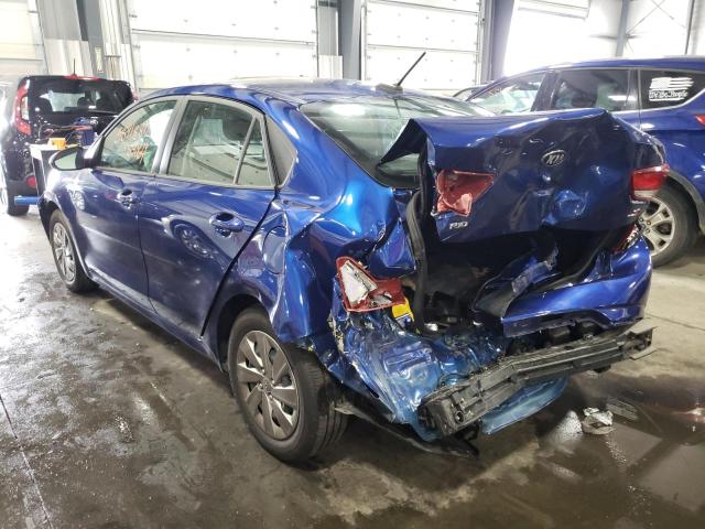 3KPA24AB4KE215221 - 2019 KIA RIO S BLUE photo 3