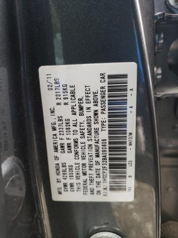 1HGCP2F32BA090806 - 2011 HONDA ACCORD LX GRAY photo 10