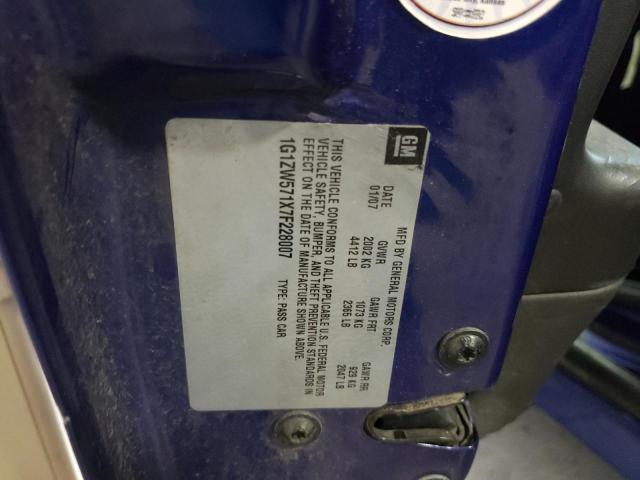 1G1ZW571X7F228007 - 2007 CHEVROLET MALIBU SS 蓝色 照片 10