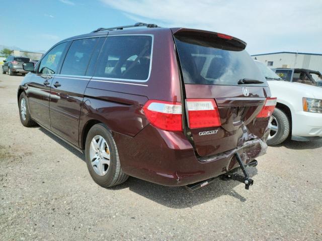 5FNRL38497B407611 - 2007 HONDA ODYSSEY EX BURGUNDY photo 3