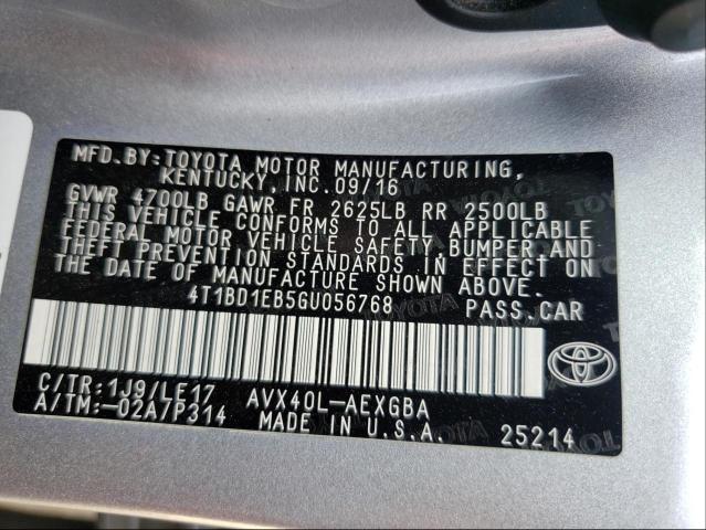 4T1BE46K17U647791 - 2007 TOYOTA CAMRY CE SILVER photo 10